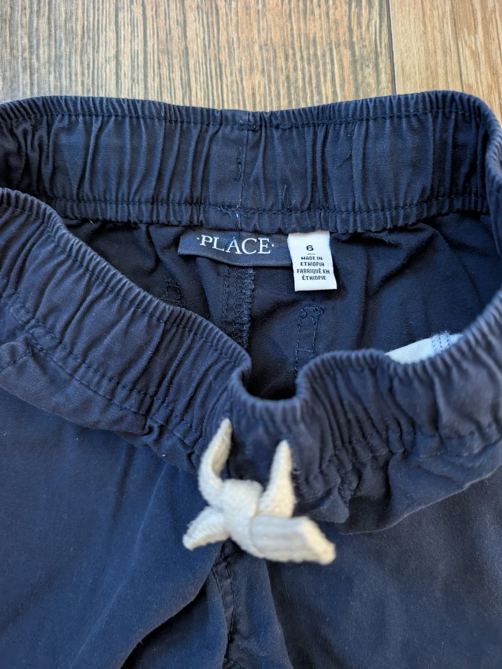 Children's Place Navy Kids Pull-On Shorts with White Drawstring
